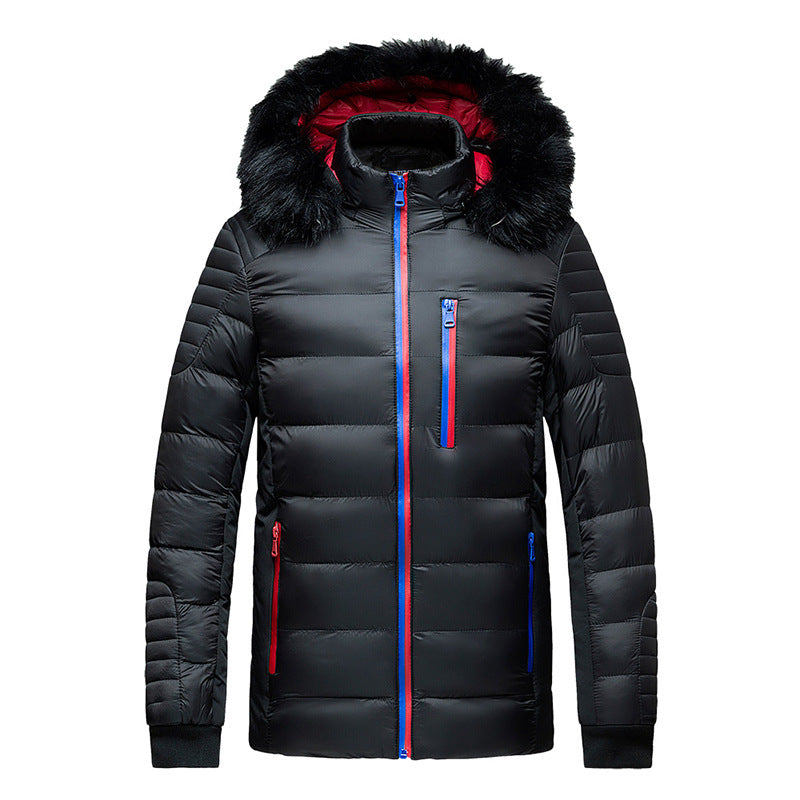 Herren Steppjacke mit Kapuze und Kunstfellbesatz, wind- und wasserabweisend Nord Taschen