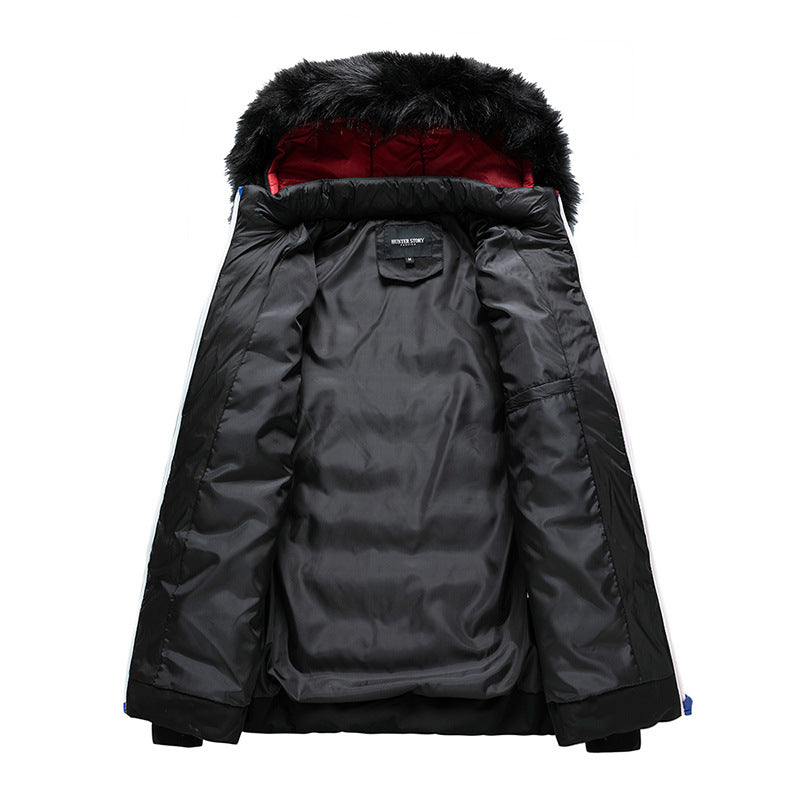 Herren Steppjacke mit Kapuze und Kunstfellbesatz, wind- und wasserabweisend Nord Taschen