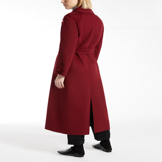 Damen Maxilanger Wollmix-Mantel im fließenden Swing-Cut mit weichem Schalkragen Nord Taschen
