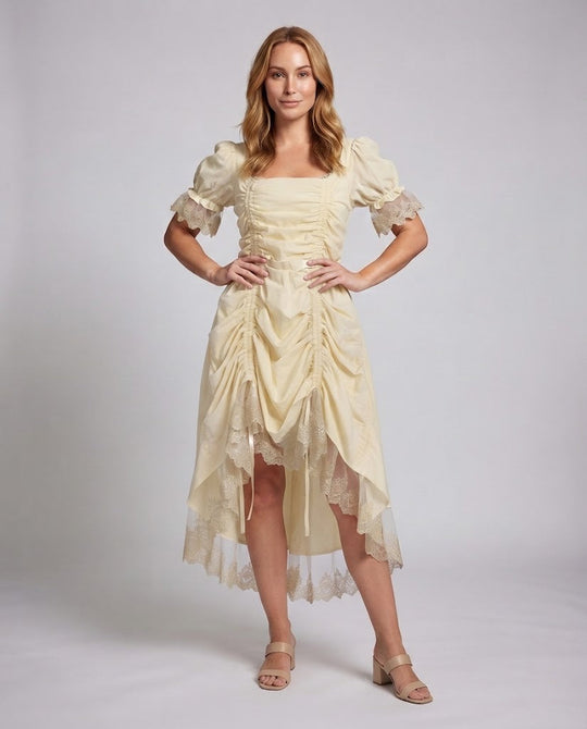 Damenkleid mit Rüschen und Spitzenbesatz Nord Taschen