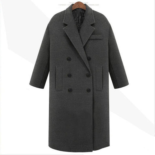 Herren Longcoat im minimalistischen Doppelreiher aus Wollmix mit kastiger Oversize-Silhouette Nord Taschen