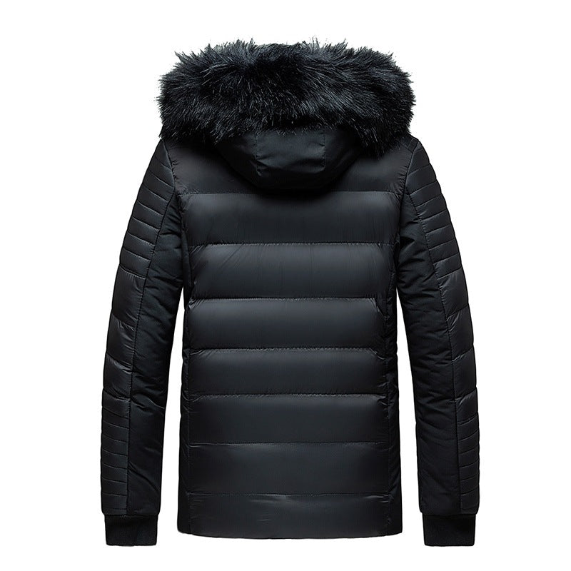 Herren Steppjacke mit Kapuze und Kunstfellbesatz, wind- und wasserabweisend Nord Taschen