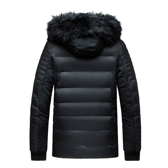 Herren Steppjacke mit Kapuze und Kunstfellbesatz, wind- und wasserabweisend Nord Taschen
