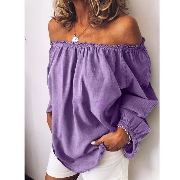 Off Shoulder Bluse mit Eleganten Ballonärmeln