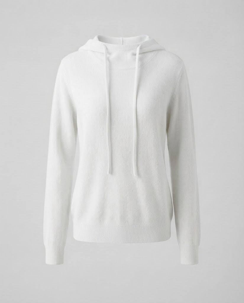 Damen Feiner Kapuzen‑Strickpullover im Kaschmir‑Look mit zartem Flor und gerippten Bündchen Nord Taschen