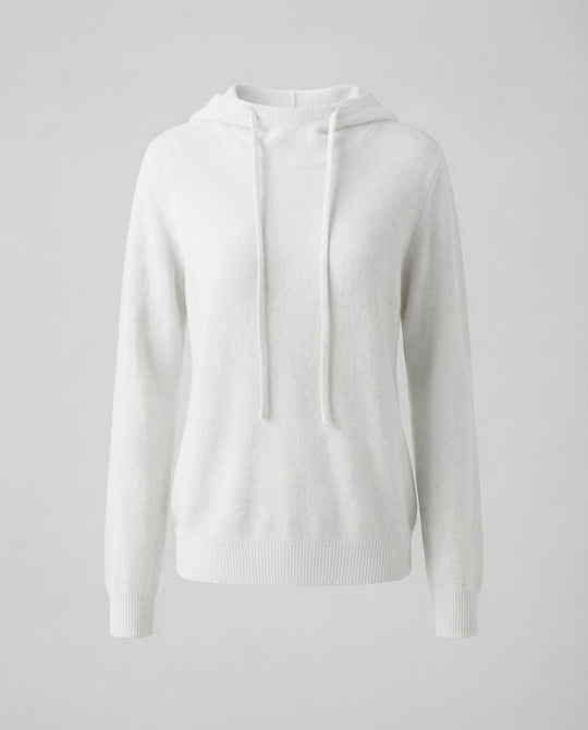 Damen Feiner Kapuzen‑Strickpullover im Kaschmir‑Look mit zartem Flor und gerippten Bündchen Nord Taschen