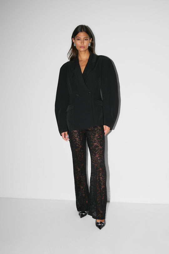 Elegante Damenhose mit Spitze und Weitem Bein