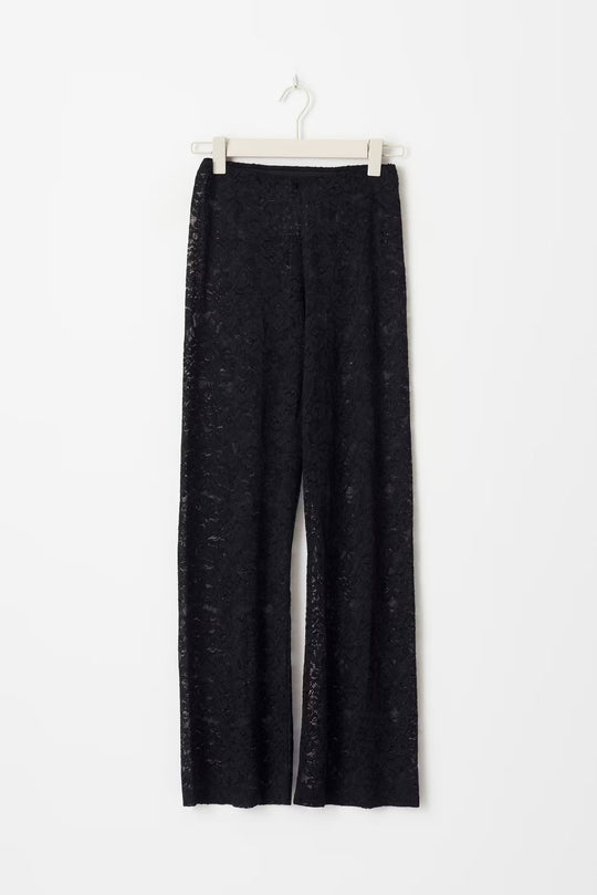 Elegante Damenhose mit Spitze und Weitem Bein