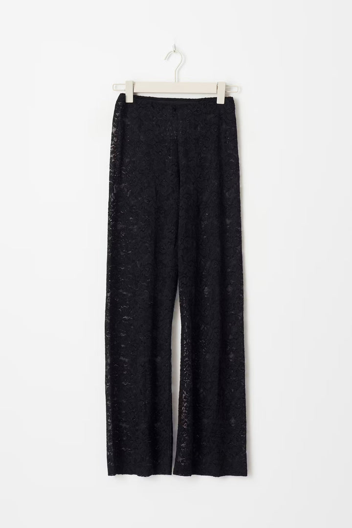 Elegante Damenhose mit Spitze und Weitem Bein