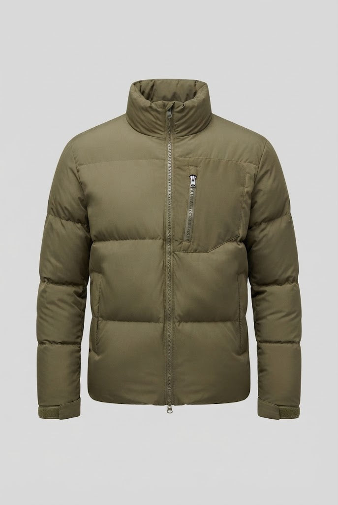 Herren Urbaner Kurz-Puffer mit hohem Stehkragen, Brustreißverschluss & winddichter Hülle Nord Taschen