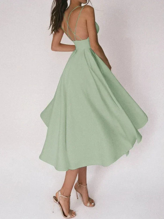 elegantes Kleid mit V-Ausschnitt und Trägern - Vittorelli