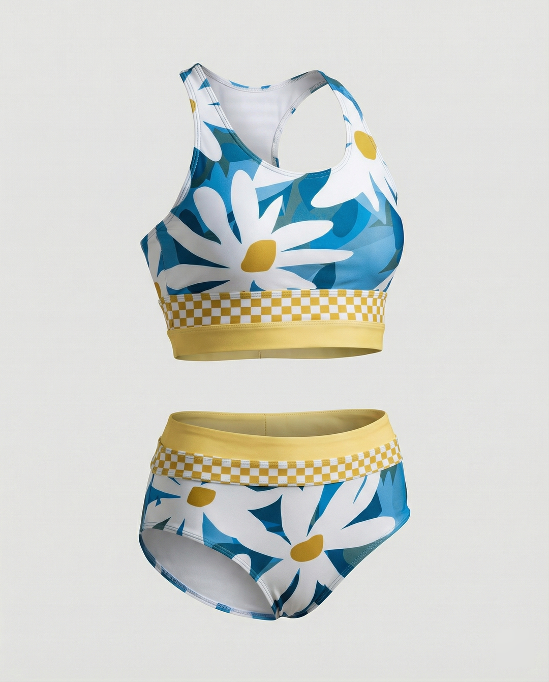 Gestreiftes Reißverschluss-Rücken Schick Bikini Set
