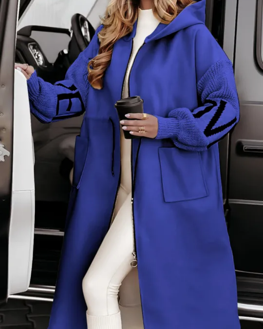 Lässige Kapuzenjacke mit Strickärmeln - Vittorelli