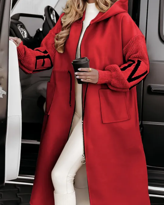 Lässige Kapuzenjacke mit Strickärmeln - Vittorelli