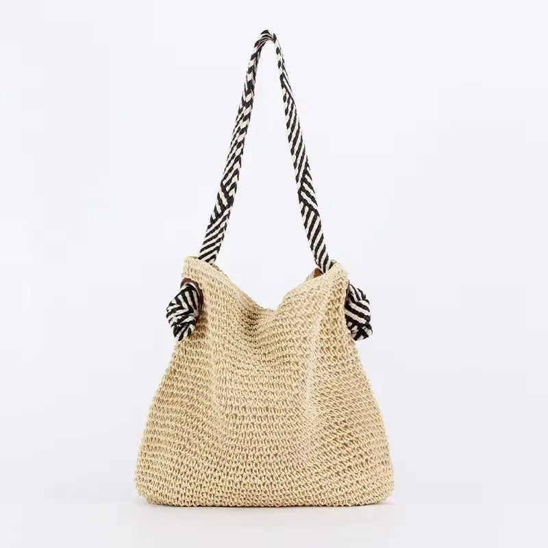Nord Taschen | Große geflochtene Strohtasche für Strand & Reisen