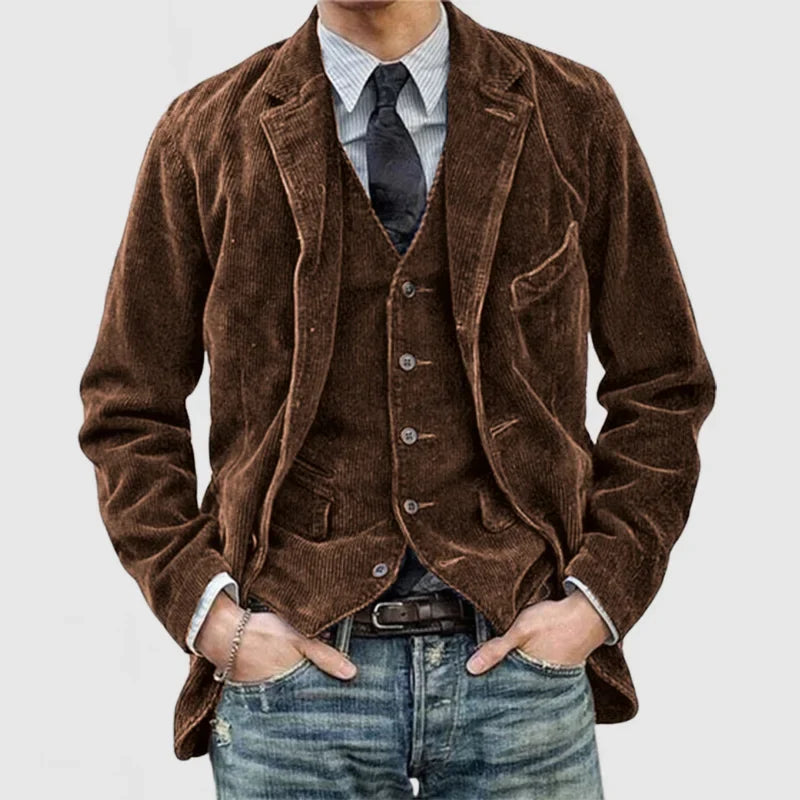 Stilvolles Vintage-Set Aus Blazer und Weste