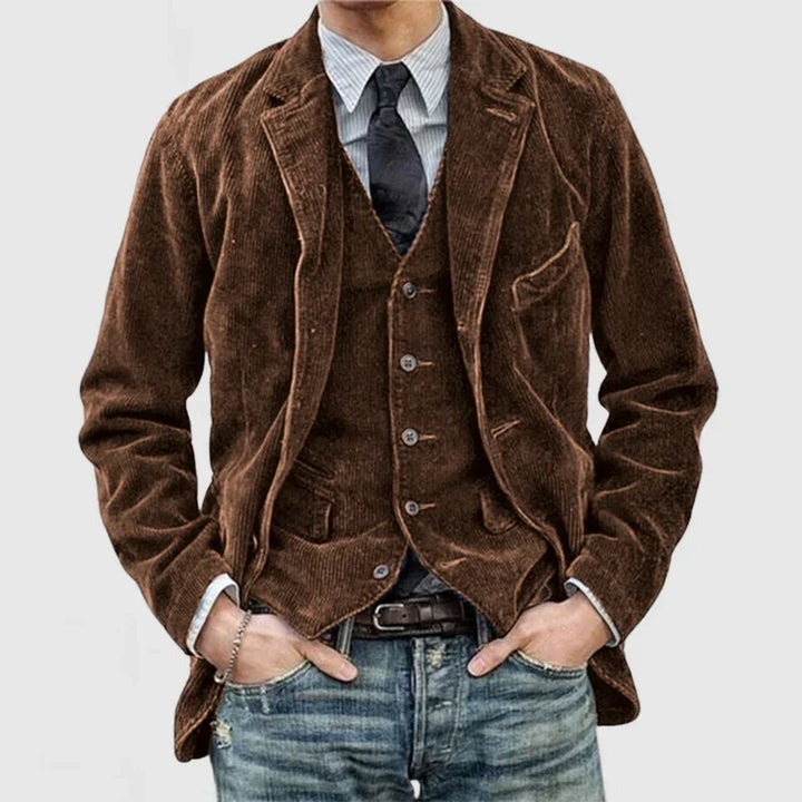 Stilvolles Vintage-Set Aus Blazer und Weste