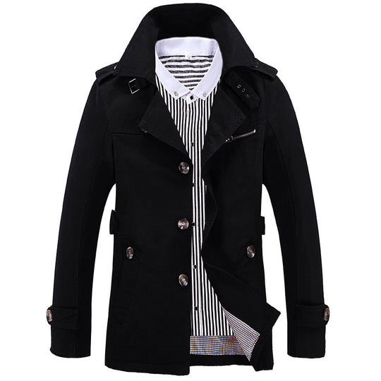 Herren Eleganter Field‑Trench mit tailliertem Schnitt, Schulterklappen und verstellbaren Manschetten Nord Taschen