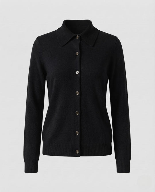 Damen Feiner Strick-Cardigan mit Hemdkragen, durchgehender Knopfleiste und kaschmirweicher Qualität Nord Taschen
