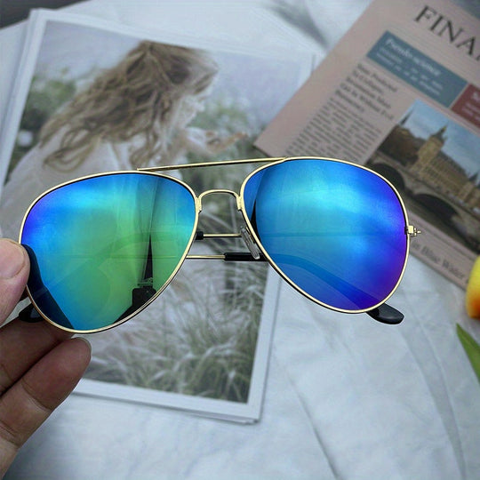 Klassische Aviator-Sonnenbrille mit Goldenem Rahmen für Damen - Arvani