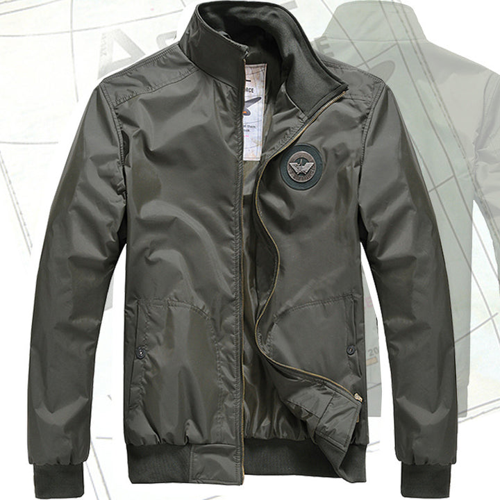 Men's  sleek nylon storm bomber jacket with stand collar fleece-lined throat and zip-front welt pockets Nord Taschen