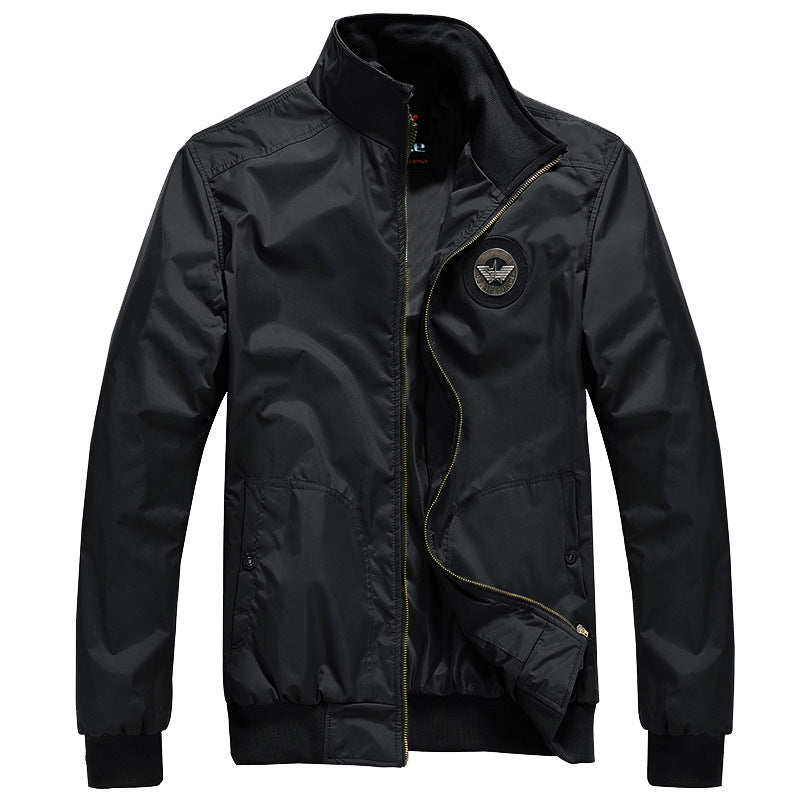 Men's  sleek nylon storm bomber jacket with stand collar fleece-lined throat and zip-front welt pockets Nord Taschen