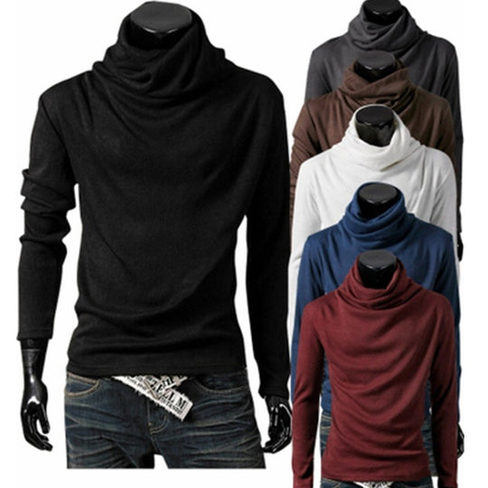 Herren Slim-Fit Langarmshirt mit großzügigem Schlauchkragen und figurbetonter Silhouette Nord Taschen