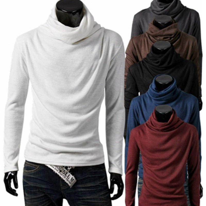 Herren Slim-Fit Langarmshirt mit großzügigem Schlauchkragen und figurbetonter Silhouette Nord Taschen