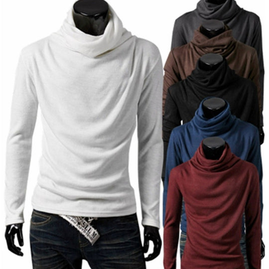 Herren Slim-Fit Langarmshirt mit großzügigem Schlauchkragen und figurbetonter Silhouette Nord Taschen