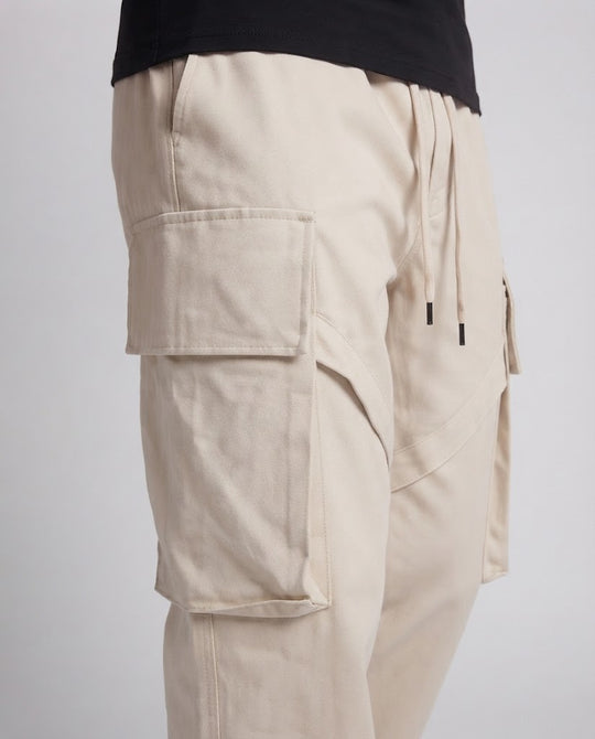 Herren Weite Cargo-Baggyhose mit Tunnelzug, Mehrfachtaschen und Utility-Details Nord Taschen