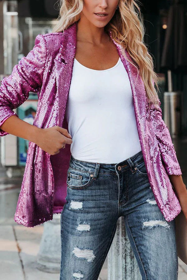 Blazer mit Revers und Pailletten - Vittorelli