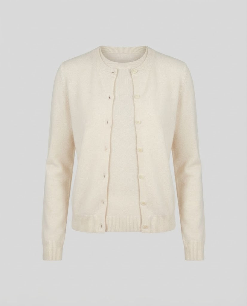 Damen Zartes Layering-Set: Knopfcardigan & Feinstrick-Langarmshirt Nord Taschen