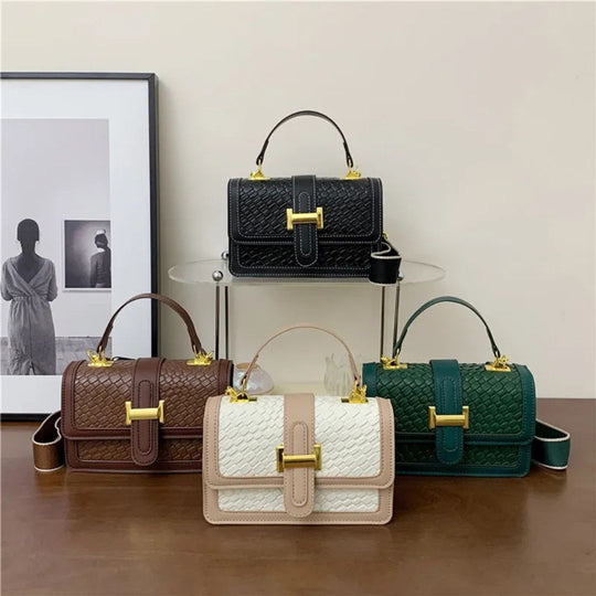 Nord Taschen | Umhängetasche für Damen - Kleine Tasche mit geflochtenem Design und praktischem Verschluss
