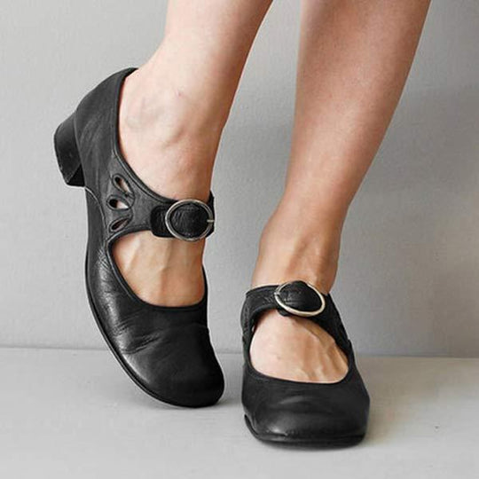 Orthopädische Vintage-Schuhe mit Runder Zehenpartie