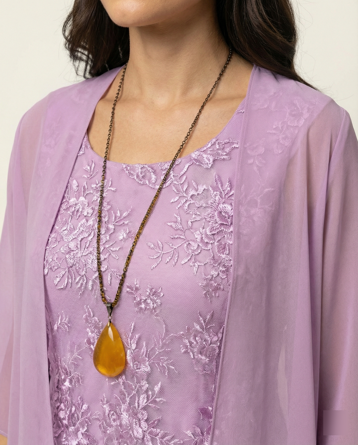 Elegantes zweiteiliges Chiffonkleid
