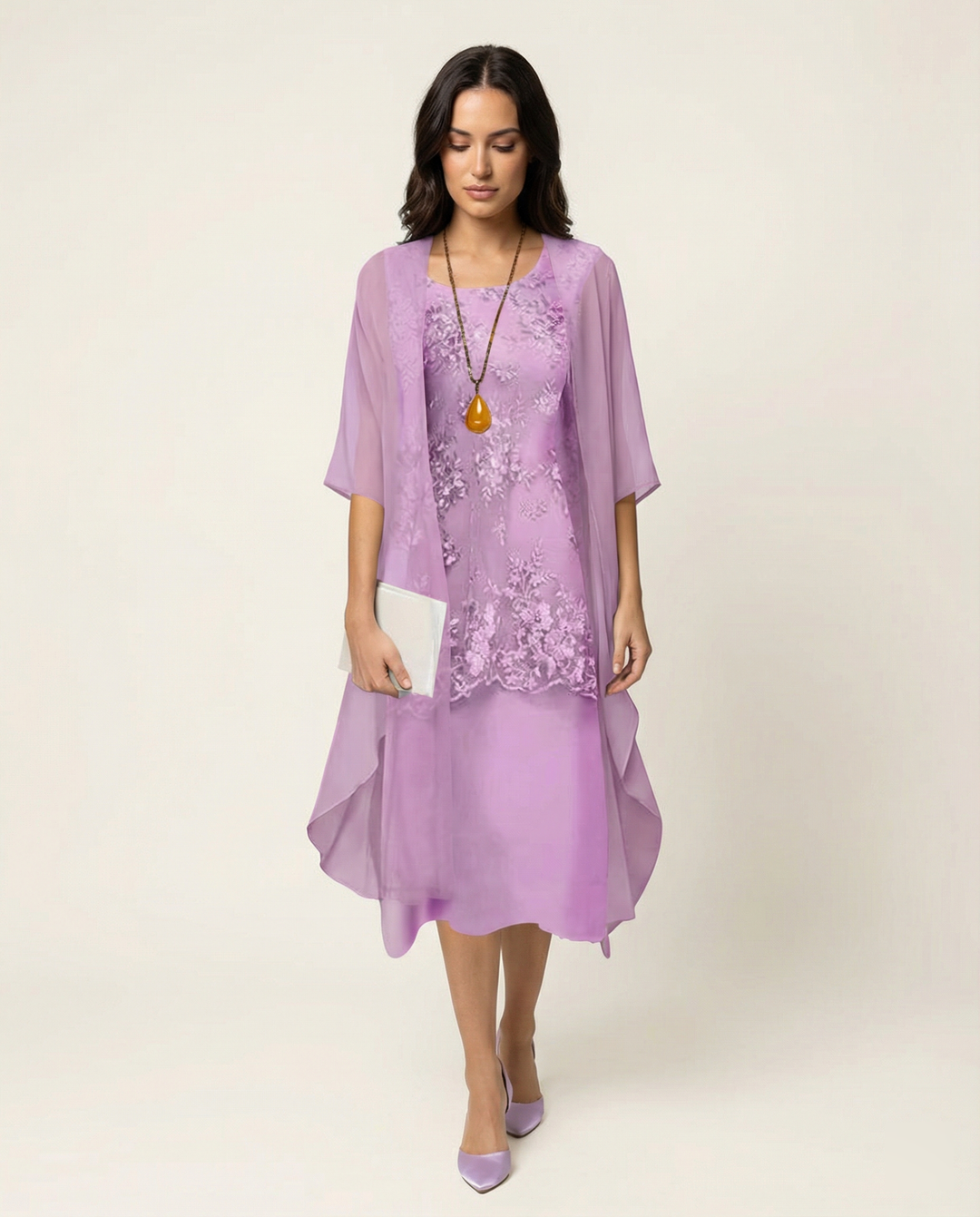 Elegantes zweiteiliges Chiffonkleid