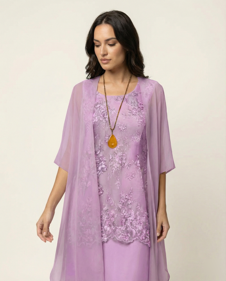 Elegantes zweiteiliges Chiffonkleid
