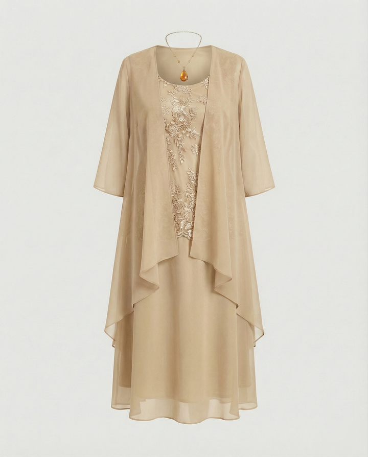 Elegantes zweiteiliges Chiffonkleid