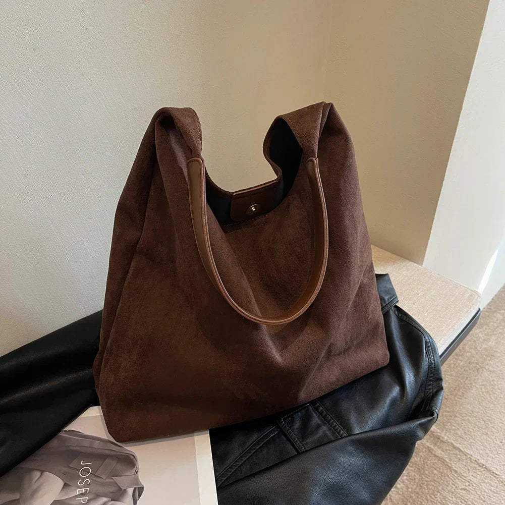 Damen Wildleder Tote Bag Stilvolle Frauentasche