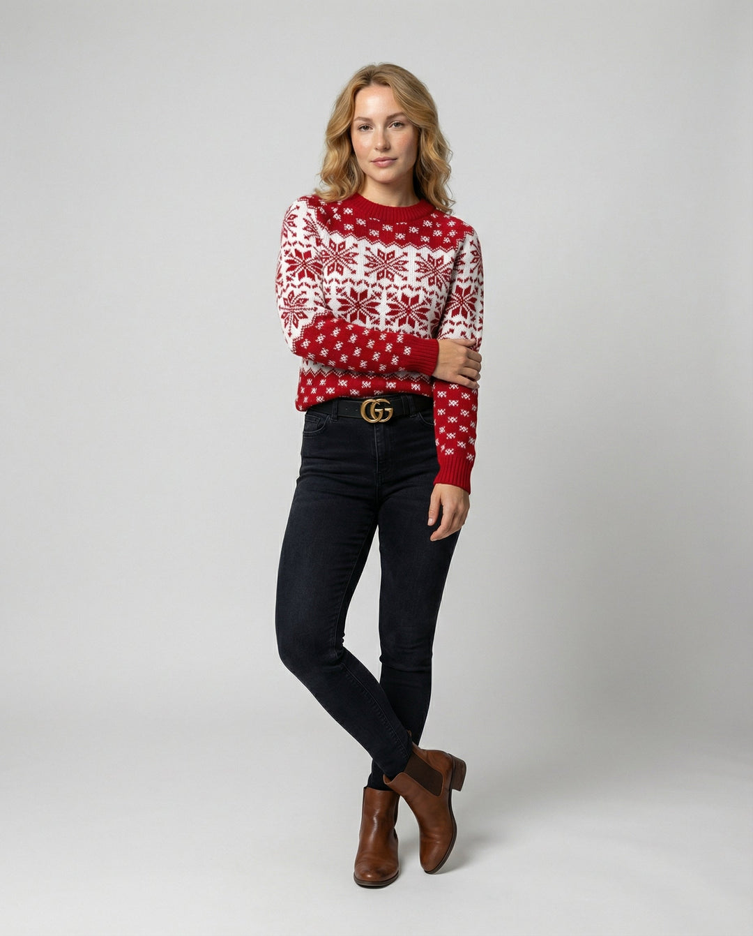Weihnachtsstrickpullover Damen
