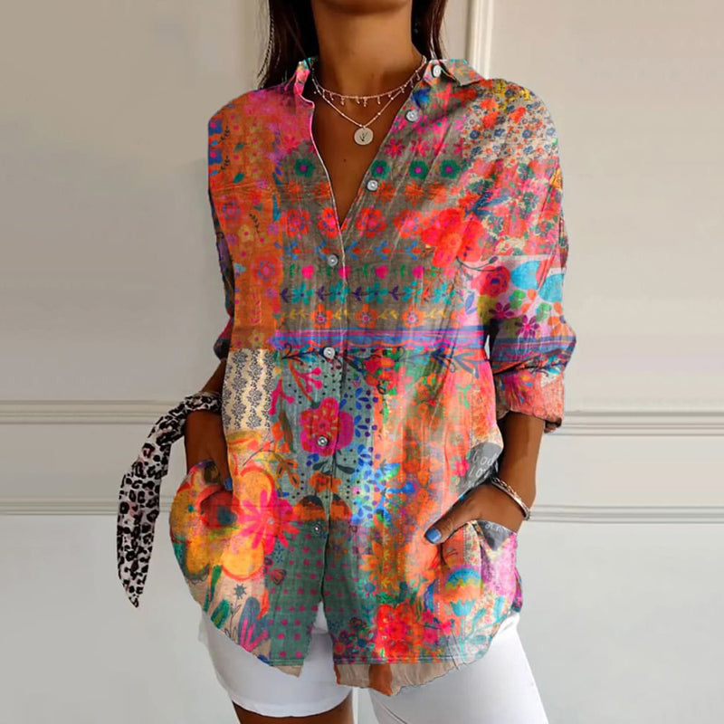 Elegante Blumenmuster Bluse