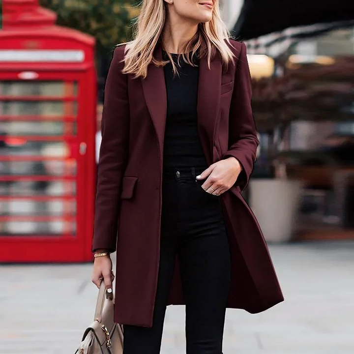 Eleganter Trenchcoat Damen Einfache Knotung - Arvani