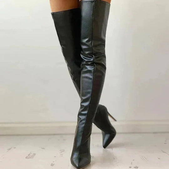 Bequeme Hochhackige Schuhe für Frauen Oberschenkel Hoch
