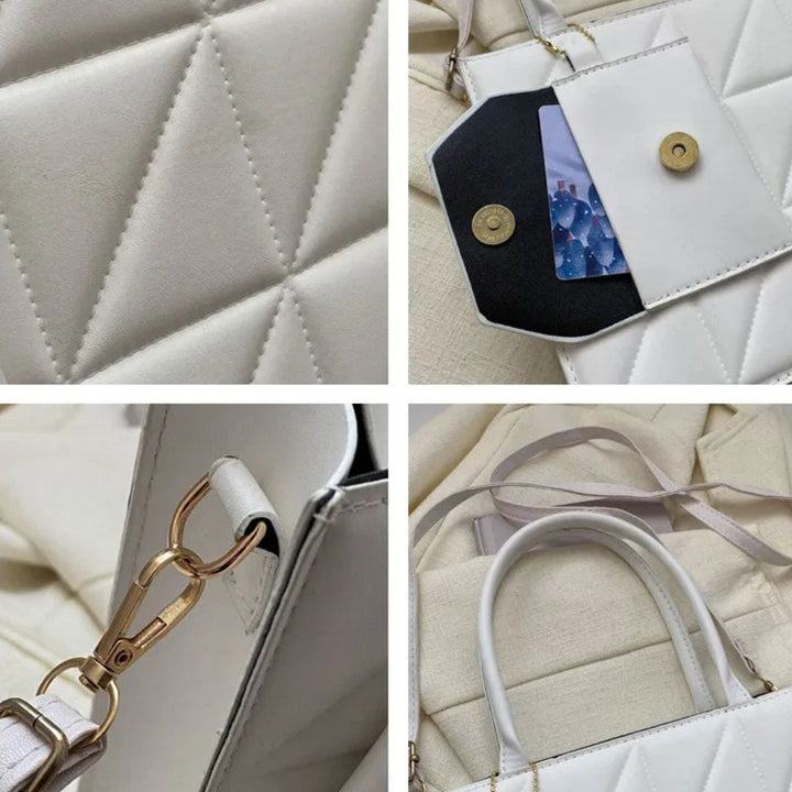 Nord Taschen | Handtasche mit Quadratprägung - Stilvolle Umhängetasche mit praktischer Kartenhülle