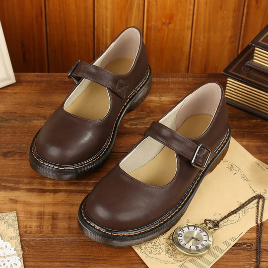 Jahrgang Schnalle Schuhe für Damen