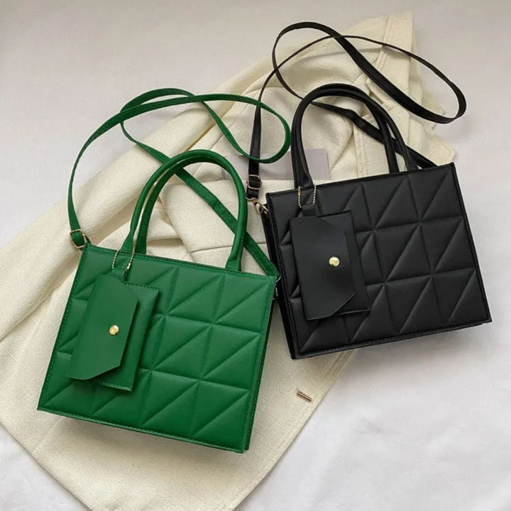 Nord Taschen | Handtasche mit Quadratprägung - Stilvolle Umhängetasche mit praktischer Kartenhülle