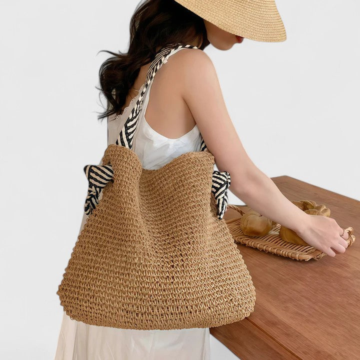 Nord Taschen | Große geflochtene Strohtasche für Strand & Reisen