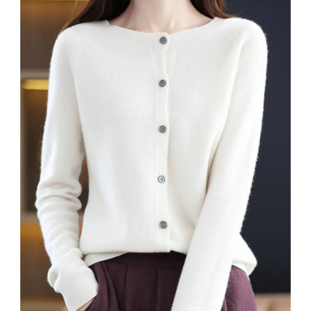 Damen Rundhals Cardigan Pullover