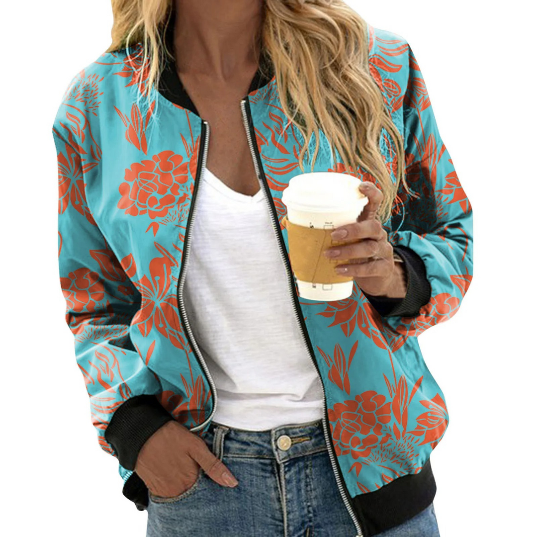 Blazer mit LNord Taschenhaften Blumen für Frauen
