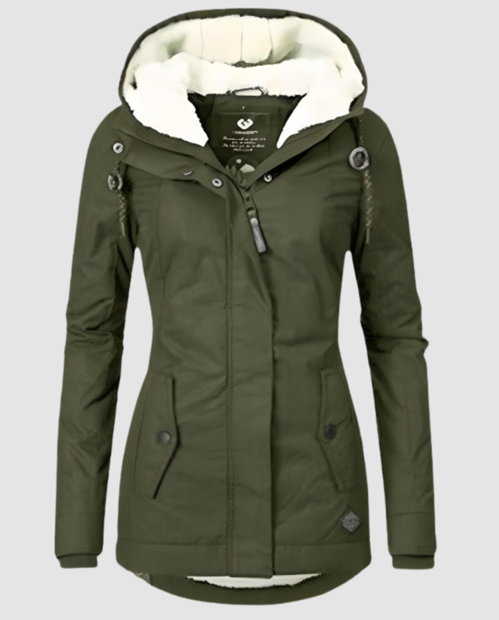 Lange Gefütterte Winterjacke Damen